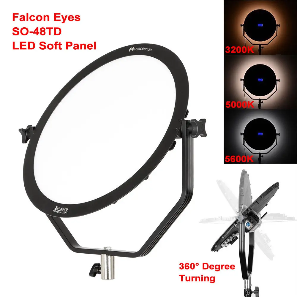 Falcon Eyes SO-48TD 48W LED Panel Dimmable High CRI95 3000-5600K Lighting Video Film Studio Photography Continuous Light