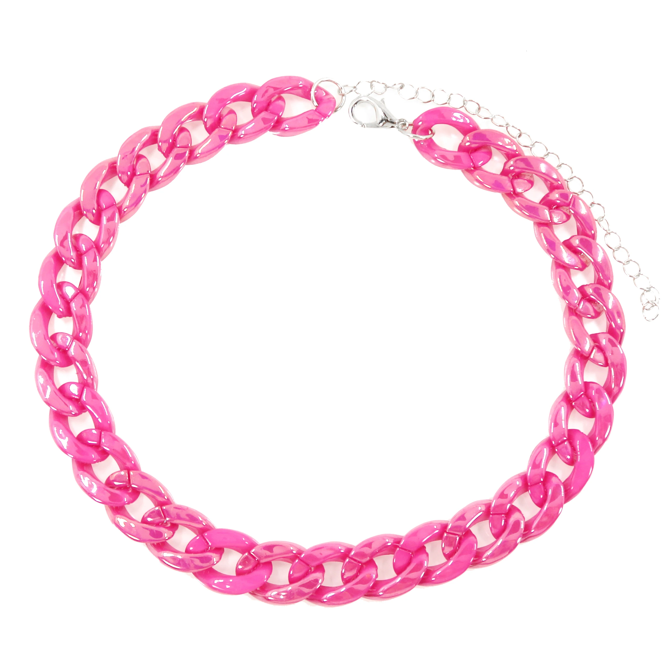 Shine Acrylic Chain Necklace Colored Chain Collar Necklaces & Pendants for Women Men Boho Jewelry Gift Drop Shipping