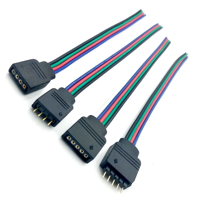 ​5Pcs/Lot 4Pin 5Pin LED RGB RGBW Socket Connecting Cable Wire for 5050 3528 Strip Light Connector Male & Female Plug Connecting