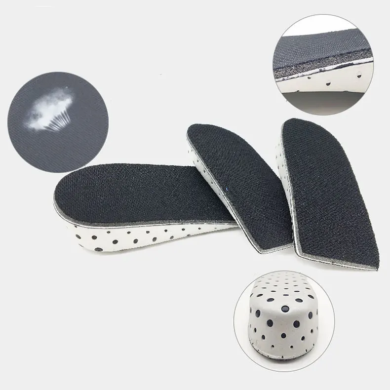 Einlegesohle zur Erhöhung der Höhe, 1 Paar, hart, atmungsaktiv, Memory-Schaum, Fersenhebeinsätze, Schuhheber, Schuhpolster, Aufzugs-Einlegesohlen für Unisex – Detail 6