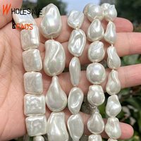 1 3 5 10pcs Natural Electroplating Imitation Baroque Pearl Shell Beads Loose White Beads For Jewelry Making Diy Bracelet