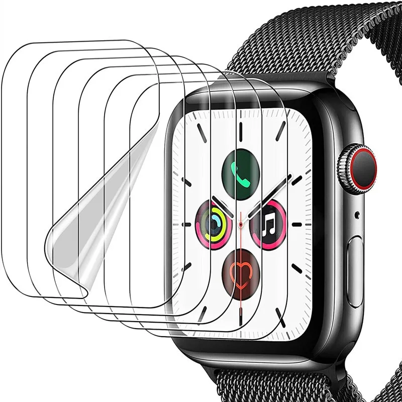 Screen Protector Clear Full Protective Film for Apple Watch 7 6 SE 5 4 45MM 41MM 40MM 44MM Not Glass for iWatch 3 2 1 38MM 42MM 6