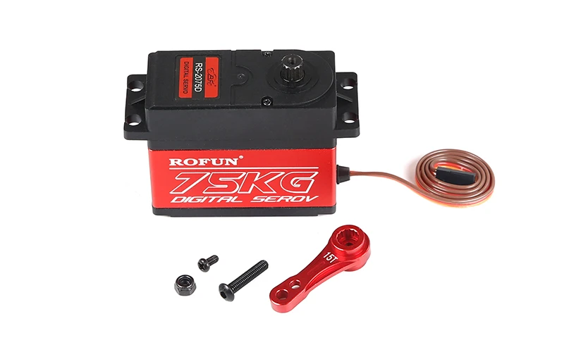 Rovan 75KG Metal Gear Steering Servo 15T/17T Double-sided CNC Arm 6V-7.4V for 1/5 HPI Baja 5B 5T 5SC LOSI 5IVE-T