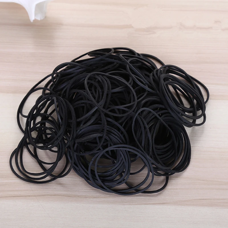 1000Pcs Rubber Band Black Elastic Bands for Office School Home Strong Elastic Hair Band Loop Office Supplies 25*14mm/38*14mm