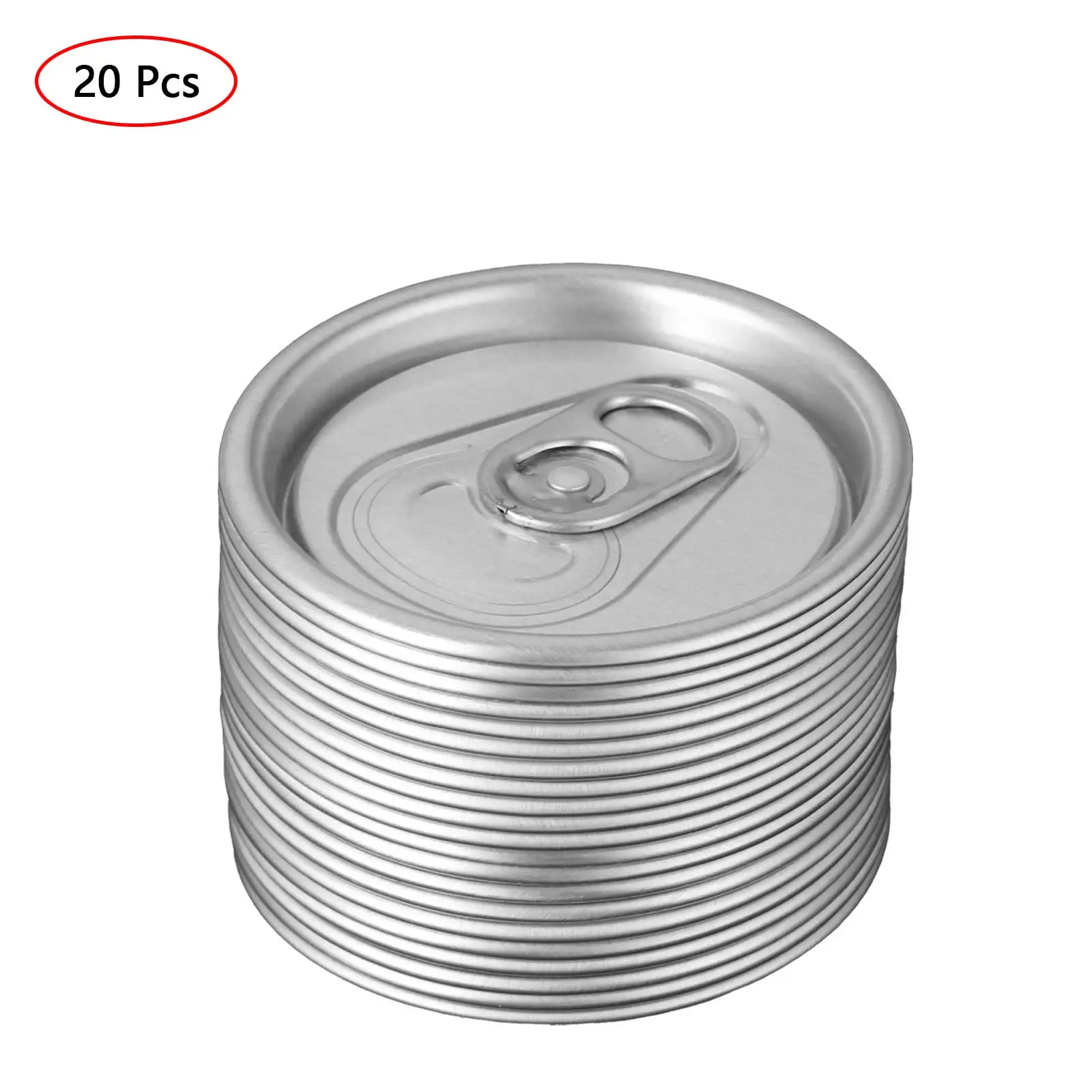 20 Aluminum Pull Ring Lid Beverage Soda Drink Can Lids Press In Self-seal Pulling Ring Protector Cover Lid Cap Easy Open Top Lid