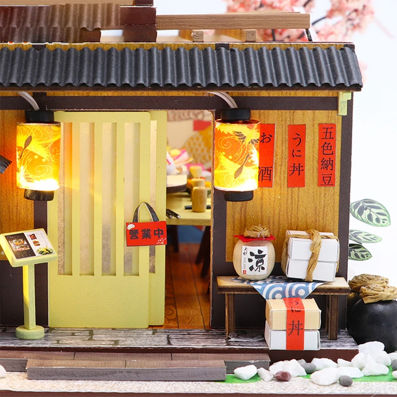 Japanse Stijl Festival Geschenken Verjaardag Giftstoys Hand-Gebouwd Huizen Sushi Plaats Warm Decoraties Diy Huis BCM2011M