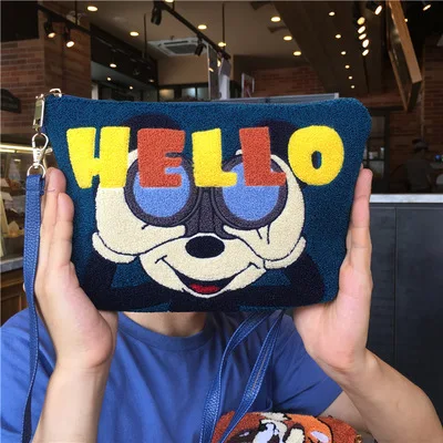 Original Cartoon Character Pattern Series Plush Embroidery High Quality Lady Handbag Mobile Phone Bag Shoulder Bag  Cross