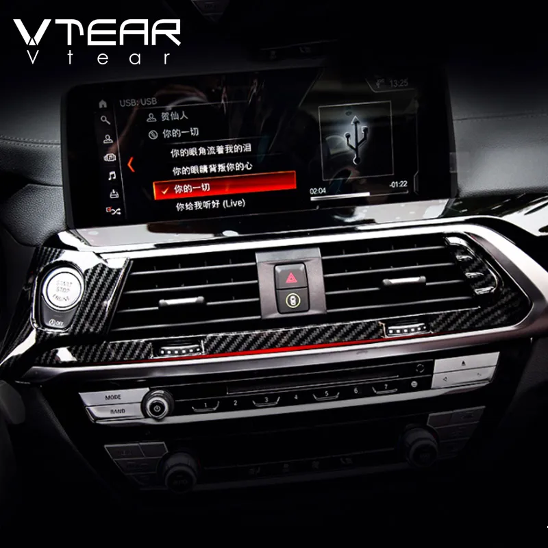 Vtear الجبهة منفذ الهواء غطاء الملحقات الداخلية التفاصيل الديكور تقليم لوحة سيارة أجزاء ملصقات السيارات لسيارات BMW X3 G01 2021 #4