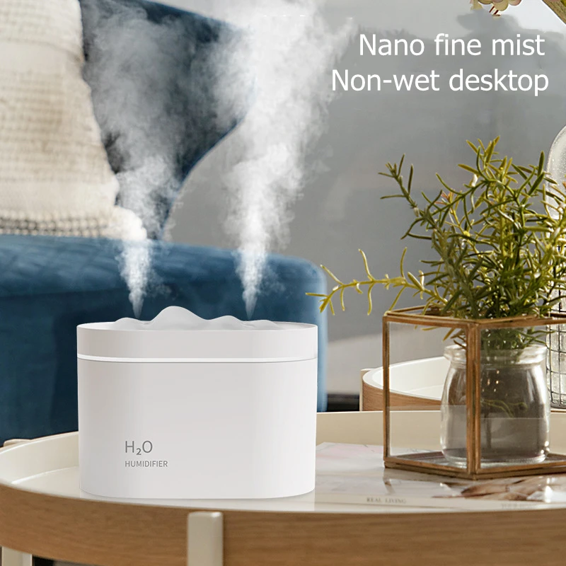 800 мл USB увлажнитель воздуха Snow Mountain двойной распылитель сопла 2000 мАч перезаряжаемый аромадиффузор теплый светильник увлажнитель для дома