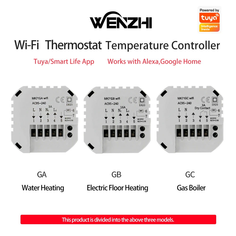 Termostato WiFi regolatore di temperatura acqua/riscaldamento a pavimento elettrico caldaia a Gas Smart Life sistema di controllo Tuya Alexa Google