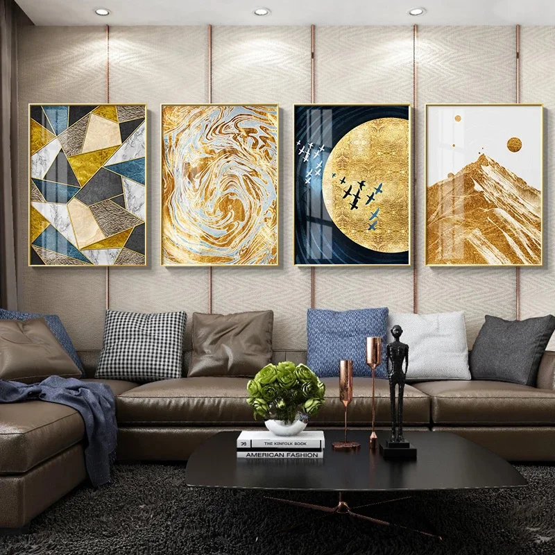 Customizable Abstract Landscape Mural Living Room Decoration Nordic Canvas Wall Art Pictures for Bedroom Modular Home Decor