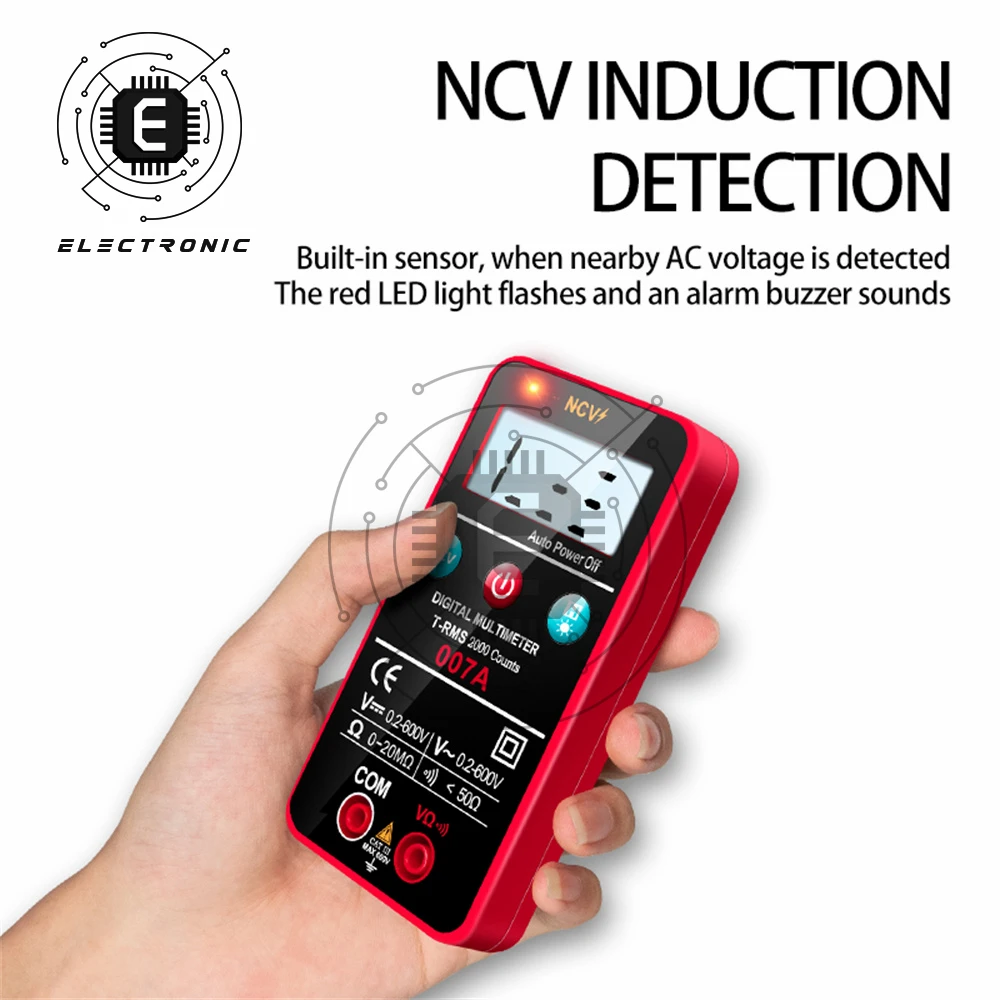 007A Fully Automatic Electrician Household Maintenance Multimeter with Backlight AUTO Smart Chip Identification and Measurement