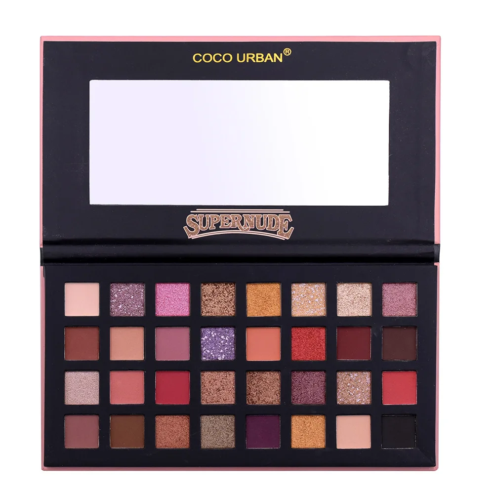 COCO URBAN Nude 32 Eyeshadow Pearlescent Matte Eye Glitter Makeup Palette Glitter Colorful Eyeshadow Palette Cosmetics