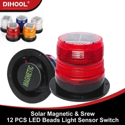 Solar Warning Light Strobe Signal LED 5 Colors Optional Security Alarm Emergency Flash Indicator Lights Traffic And Road Beacon