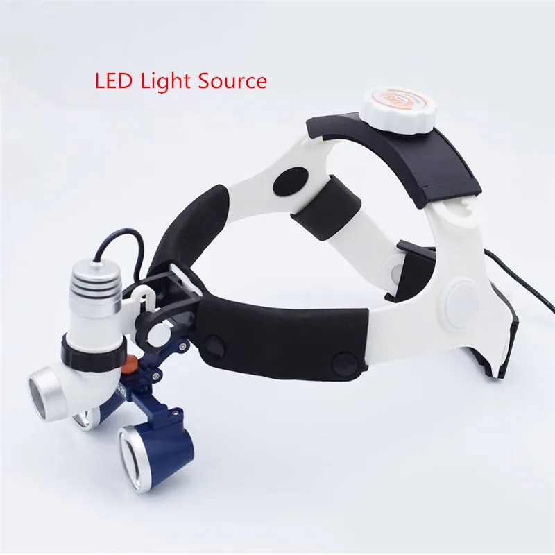 Medical Loupes 2.5/3.5X Binocular Magnifier Dental Surgical Loupe+3W LED Medical Headlight Headlamp with Aluminum Box