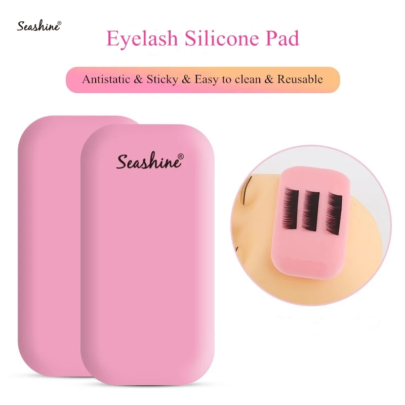 

Seashine Individual EyeLash Stand Reuseable Eye Lashes Silicone Rectangle Pads Extension Stand Flexible Make Loose Fans Pallet