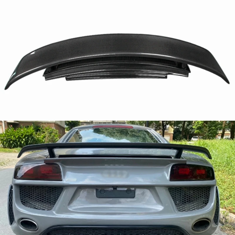 High Quality REAL Carbon Fiber Spoiler For Audi R8 V8 V10 GT 2007 2008 2009 2010 2011 2012 2013 2014 2015 Wing Lip Spoilers