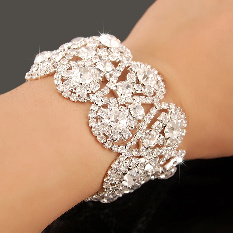 New Fashion Charm Bracelets 925 Silver AAAAA Zircon Crystal Women Bracelet Wedding Engagement Luxury Jewelry