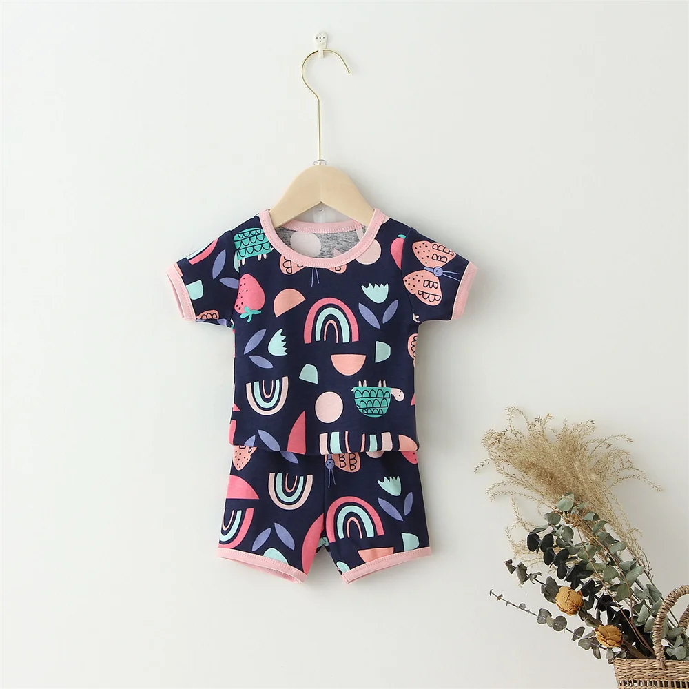 Baby Clothing Set for Girls Summer Toddler Kids Clothes Set Cotton T shirt + Shorts Kids Clothes Summer Outfits Kids Pajamas