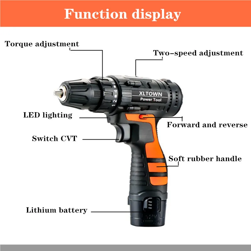 16.8/25V Household Electric Screwdriver Powerful Power Hand Drill Electric Screw Removal Power Tool Rechargeable Lithium Battery