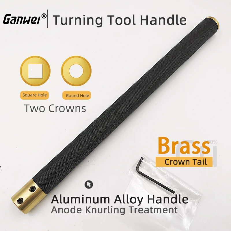 Ganwei Aluminum Alloy Hollowing Wood Turning Tools Knurling Knife Handle Wrench for Lathe Turning Tool Kit