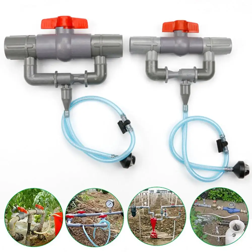 32/40/50/63mm Venturi Tube Small-size Light-weight Easy to Operate Gardening Irrigation Fertilizer Injector with Switch