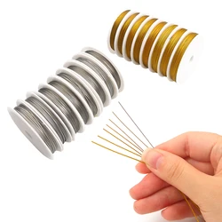0.3-1mm 6-30m Gold/Natural Color Steel Wire for Bracelet Necklace DIY Colorfast Beading Wire Jewelry Cord String Craft Making