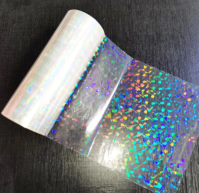 Holographic foil transparent foil Y04 hot stamping for paper or plastic 16cm x120m Shattered Glass