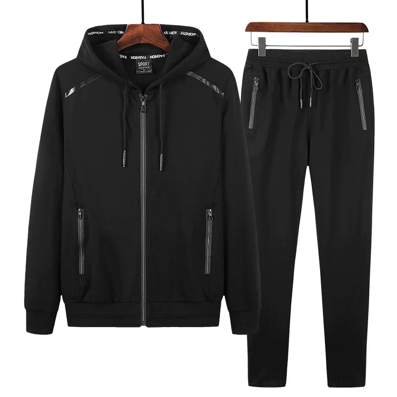 2 pezzi abiti felpe con cappuccio Jogger uomo abbigliamento sportivo invernale set giacche con cappuccio pantaloni Hip Hop tuta sportiva abbigliamento maschile di grandi dimensioni