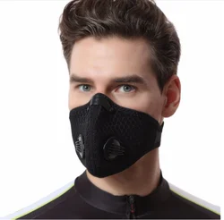 Protective Cycling PM2.5 Dust Face Mask With Filter Cotton Sheet and Valves Activated Carbon Dustproof Mask Anti Pollen Allergy