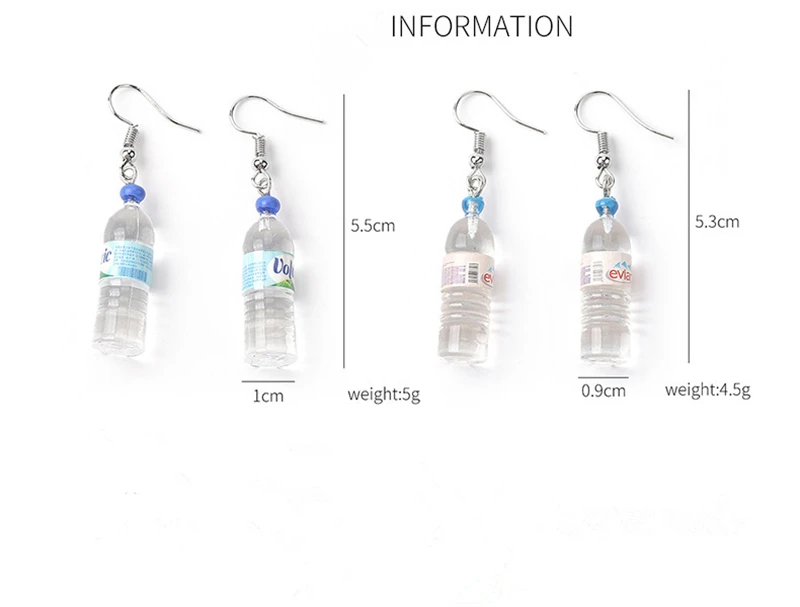 Yungqi Fashion Simulation Of Water Bottle Earrings For Women Cute Resin False Beer Bottle Drop Earrings Girl pendientes Jewelry