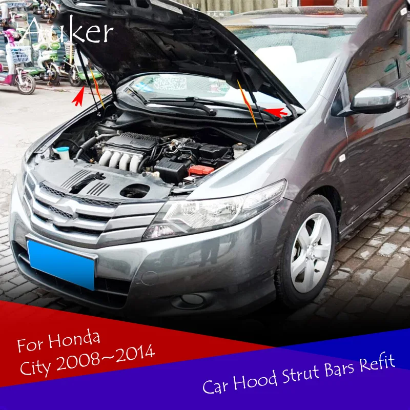 For Honda City 2008-2014 Car-Styling Refit Bonnet Hood Gas Shock Lift Strut Bars Support Rod Accessories