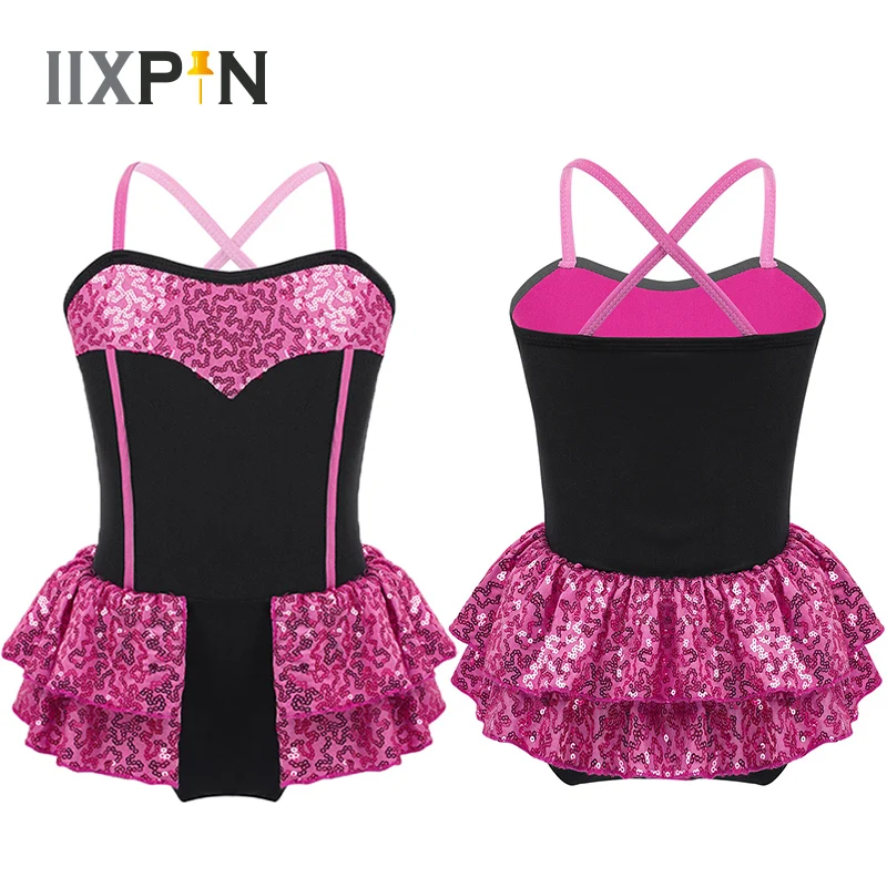 

Ballet leotards for girls Shiny Sequins Jazz dance costume Latin Dress Modern Dance Costume cheerleader costume kids rave outfit