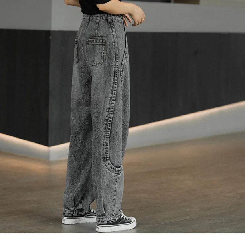 6485 High Waist Women Harem Jeans Baggy Streetwear All-Match Fashion Casual Cotton Spring Fall Popular Female Denim Trousers