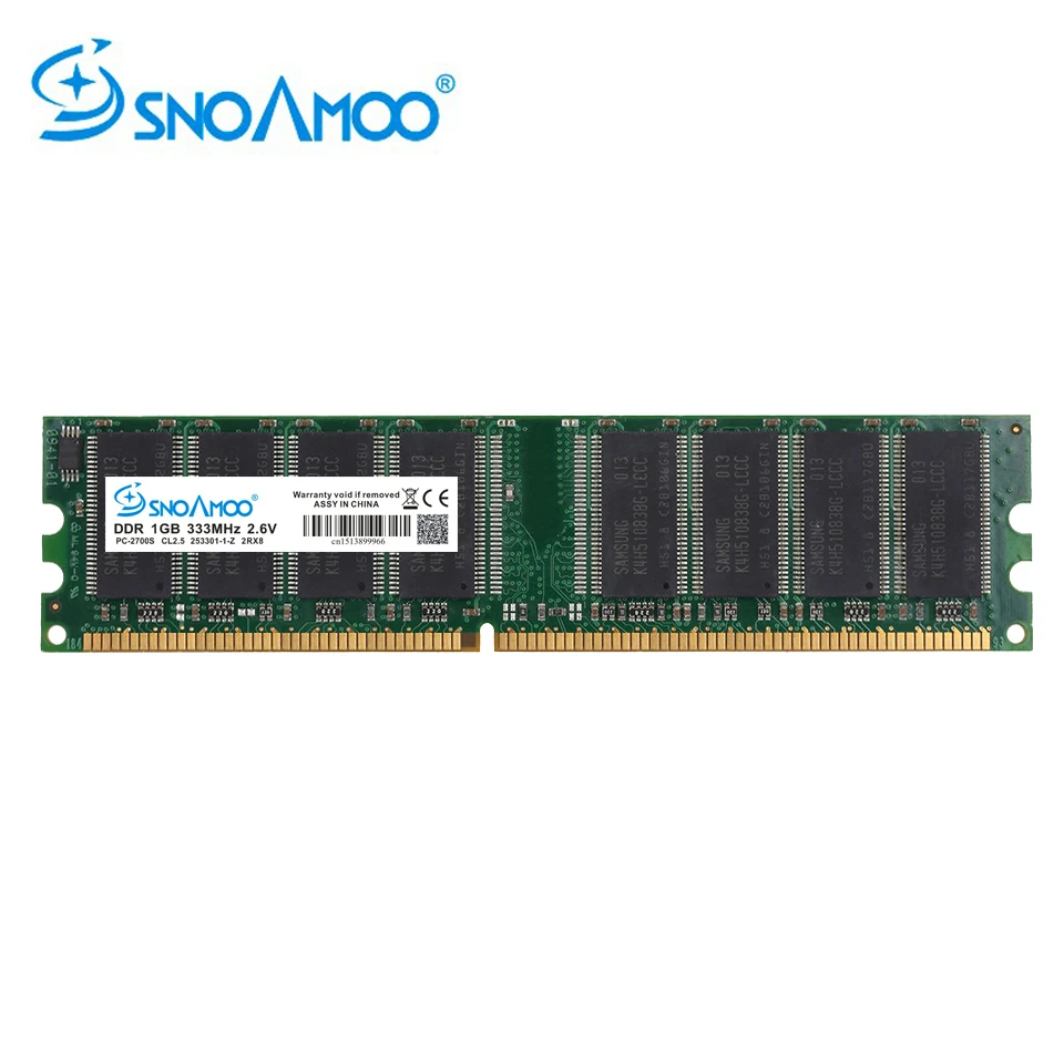 SNOAMOO-DDR Memória Desktop de alta qualidade, RAM CL3 DIMM, Garantia vitalícia, 1GB, 333MHz, 400MHz, PC-3200, 1G