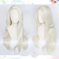 New Elsa Cosplay Wigs Snow Ice Queen Long Wavy Heat Resistant Synthetic Hair Cosplay Wigs + Wig Cap