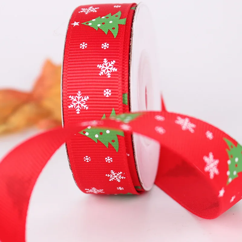 2cm Christmas tree Grosgrain Satin Ribbons for Wedding Christmas Party Decor DIY Bow Craft Ribbons Card Gifts Wrapping Supplies