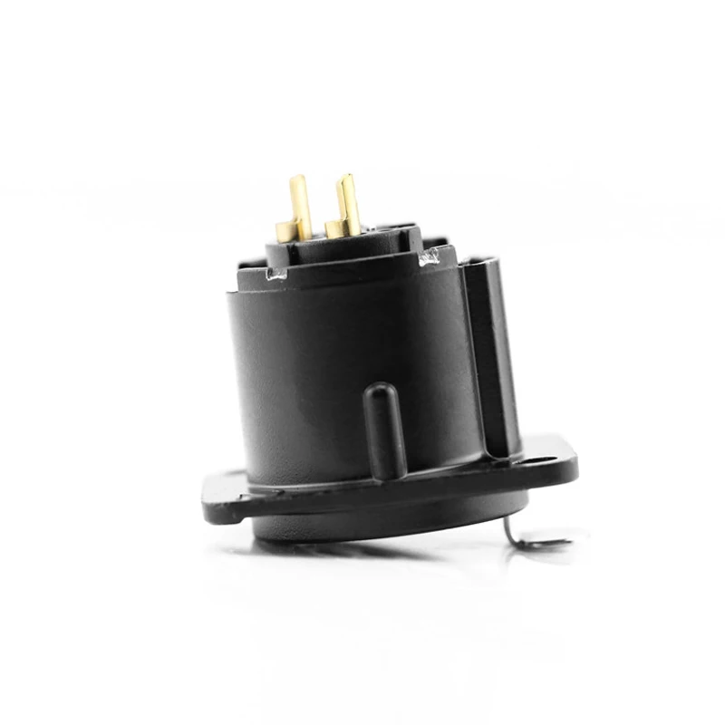 2 Stück Messing vergoldeter Stecker Hi-End XLR 3-Pin Stecker Chassis Panel Buchse für CD-Verstärker – Detail 6