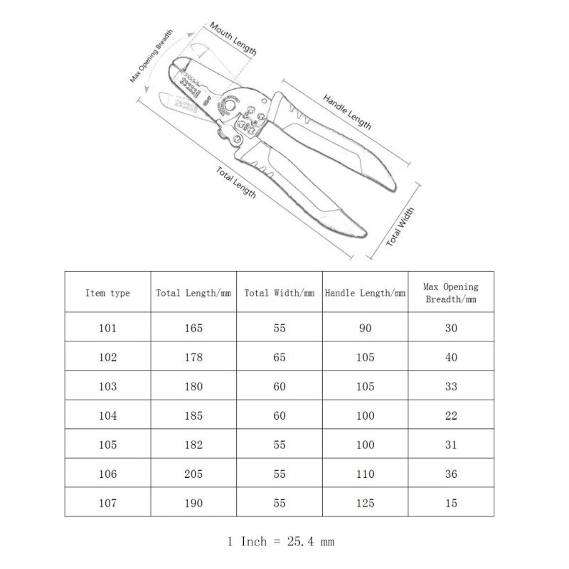 Multifunctional Cable Wire Stripper Cutter Crimper Cutting Pliers Handle Tools