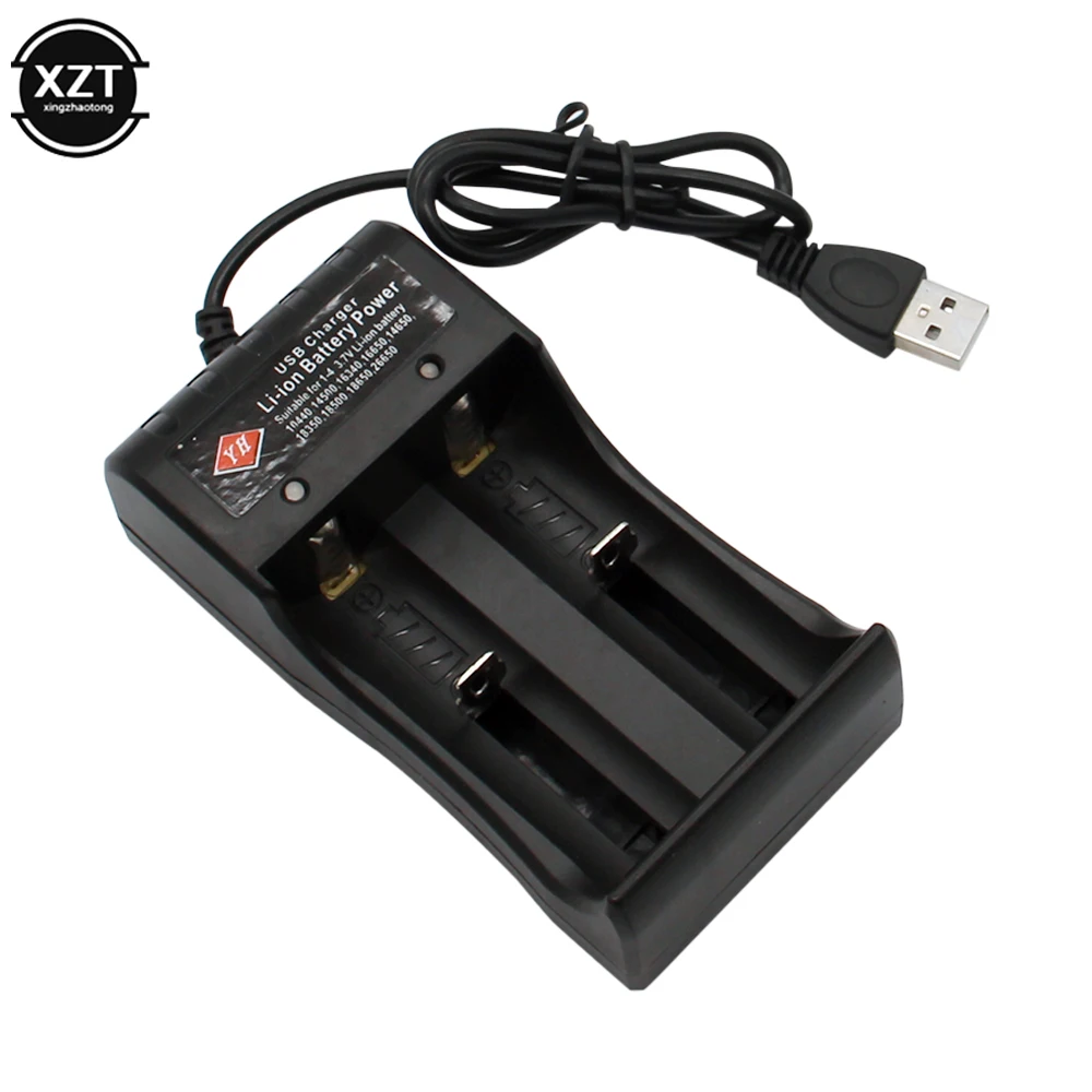 Uniwersalny 1 / 2 gniazdo baterii 3.7V USB ładowarka inteligentny ładowania dla akumulatorów akumulator litowo-jonowy NiMH 18650 26650 14500 17670