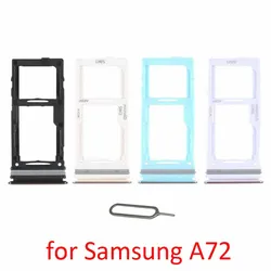 Sim Card Tray Holder For Samsung Galaxy A72 A725F A725M A725 New Phone SIM SD Chip Slot Adapter Drawer Part + Pin