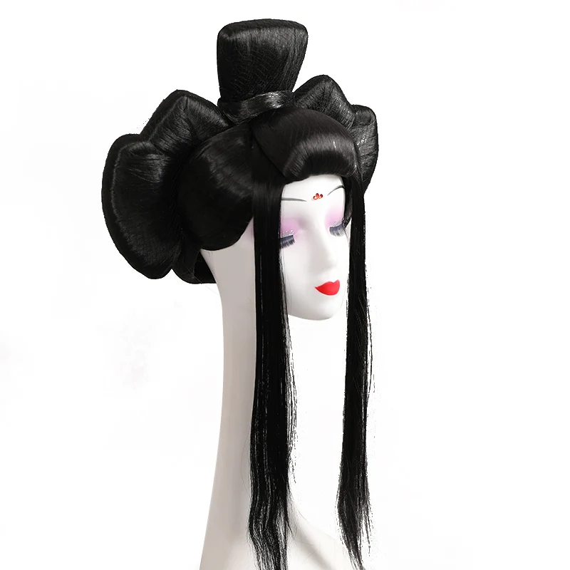Zwart Anime Cosplay Haar Voor Vrouwen Royal Haarproducten Vintage Haar Kit Marsquerade Dress Up Prinses Party Tv Movie Spelen