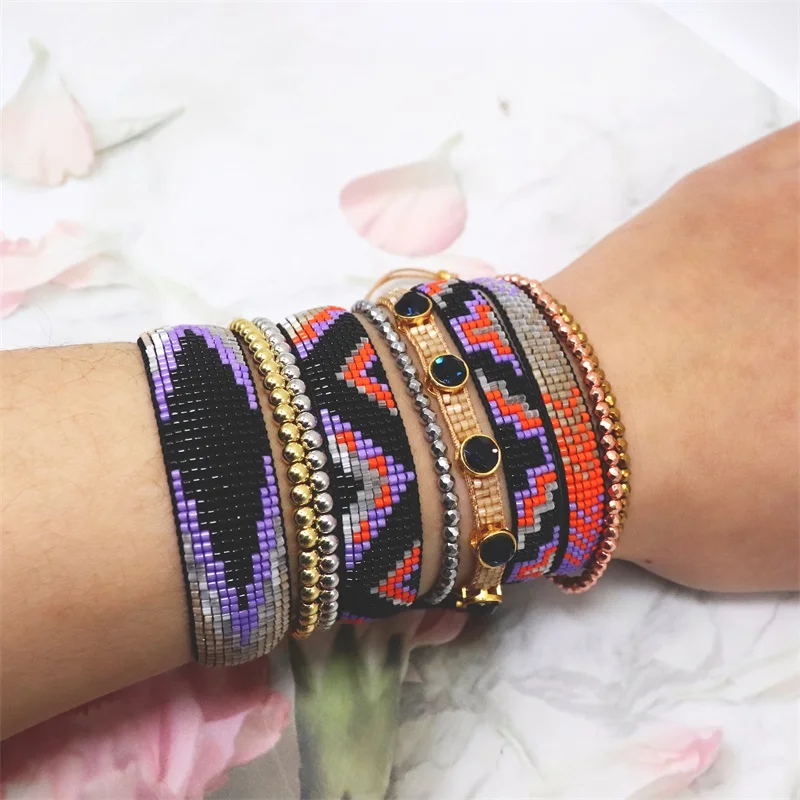 ZHONGVI Ins Fashion Boho Bracelet For Women Miyuki Beads Accessories Bracelets Set Handmade Woven Unique Pulseras Jewelry 2022