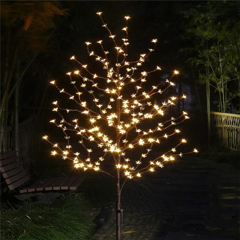 1.5M LED cherry blossom light tree trunk landscape warm white wedding Luminaria lamp outdoor lighting New Year waterproof