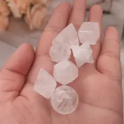 7pcsNatural Seven Chakras Platonic Solids Reiki Energy Healing Stone Beads Sacred Geometry Flower of Life Merkaba white Crystal