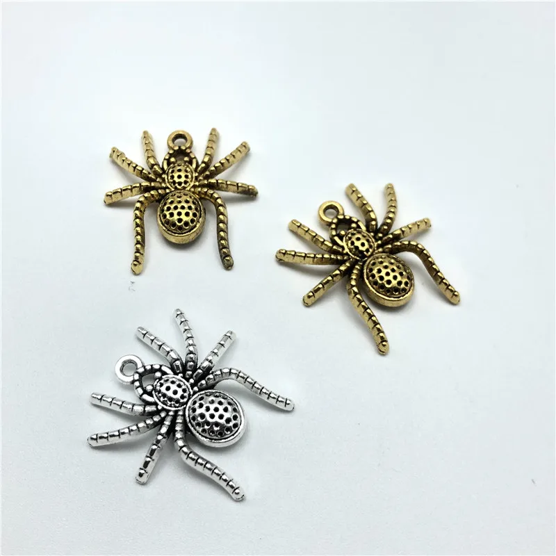 10pcs Charm Three-dimensional Animal Spider Pendant for Jewelry Making DIY Handmade Bracelet Necklace Pendant Accessories