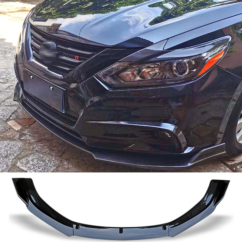 

Front Bumper Spoiler Protector Plate Lip Body Kit For Nissan Altima Teana 2016 - 2018 Carbon Surface Decorative Chin Shovel