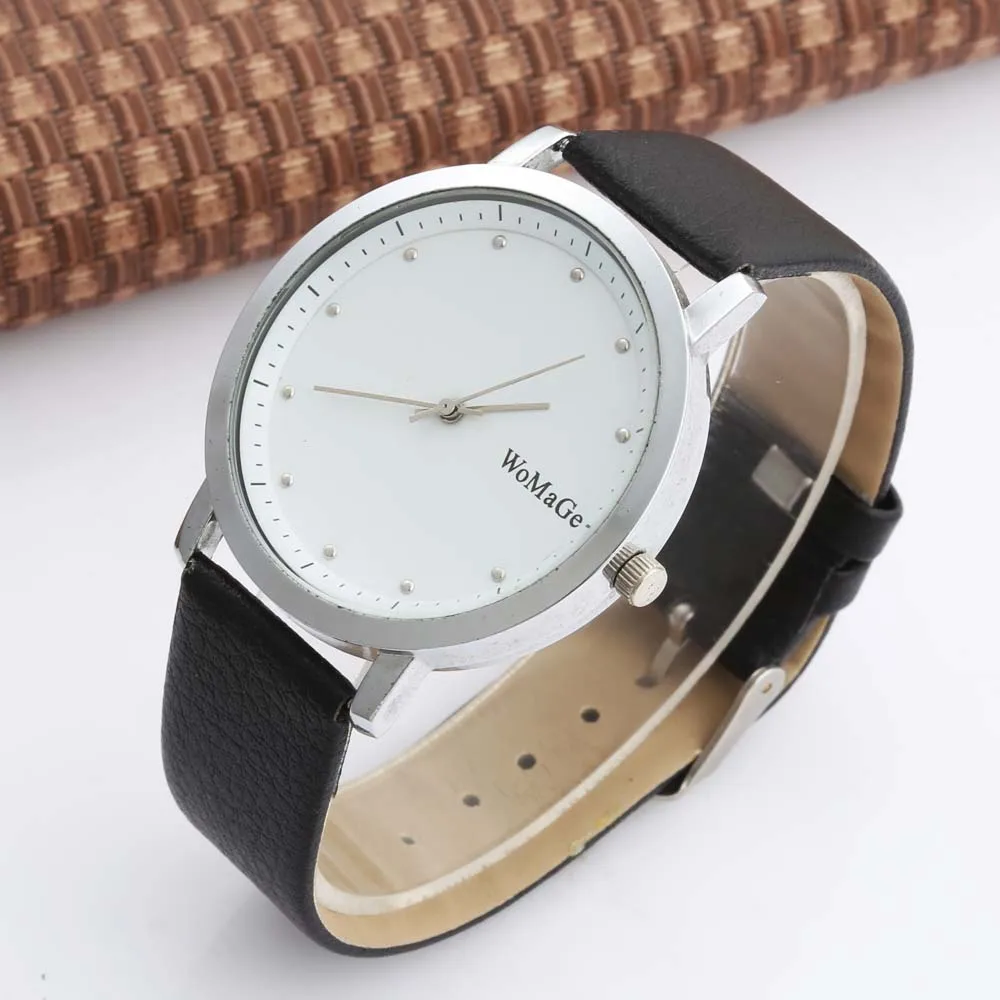 

Womage Brand Watches Men Fashion Simple Watches Leather Band Quartz Analog Watch Male Wristwatch erkek kol saati reloj hombre