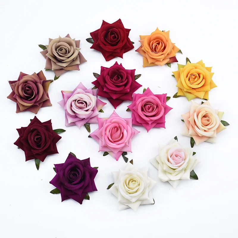 5/10Pcs Silk Roses Scrapbooking Christmas Garland Home Decoration Accessories Wedding Bridal Clearance Artificial Flowers