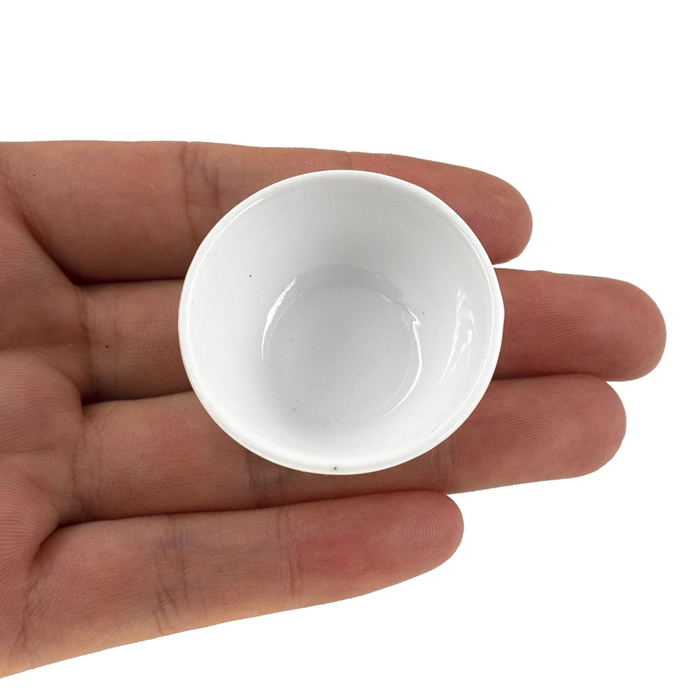 1Pcs 1/12 Dollhouse Miniature Accessories Mini Ceramic Soup Plate Pot Simulation Kitchen Dish Toy for Doll House Decoration ob11